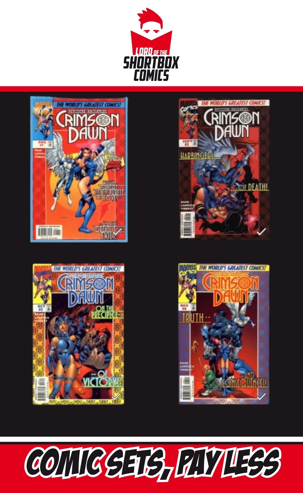 SET PSYLOCKE & ARCHANGEL: CRIMSON DAWN ##1-4 | MARVEL COMICS | 1997 |