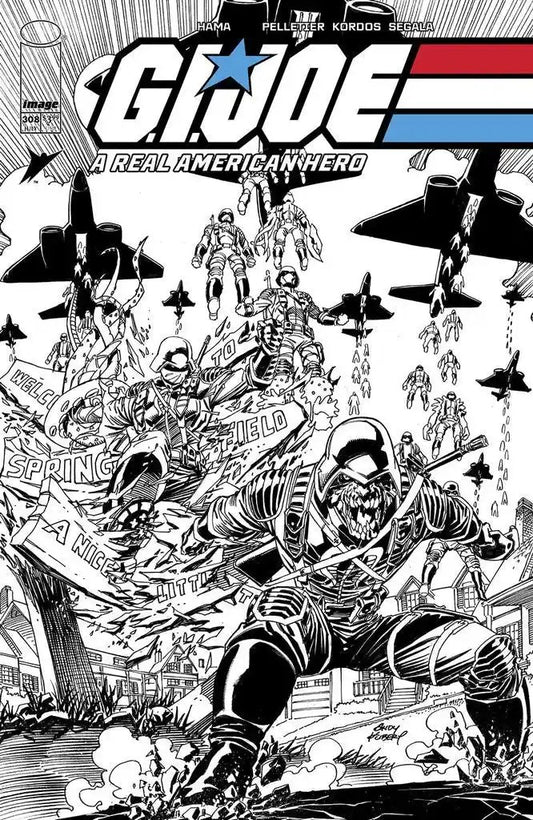 GI JOE A REAL AMERICAN HERO #308 CVR B ANDY KUBERT B&W VAR | IMAGE COMICS | JULY 2024