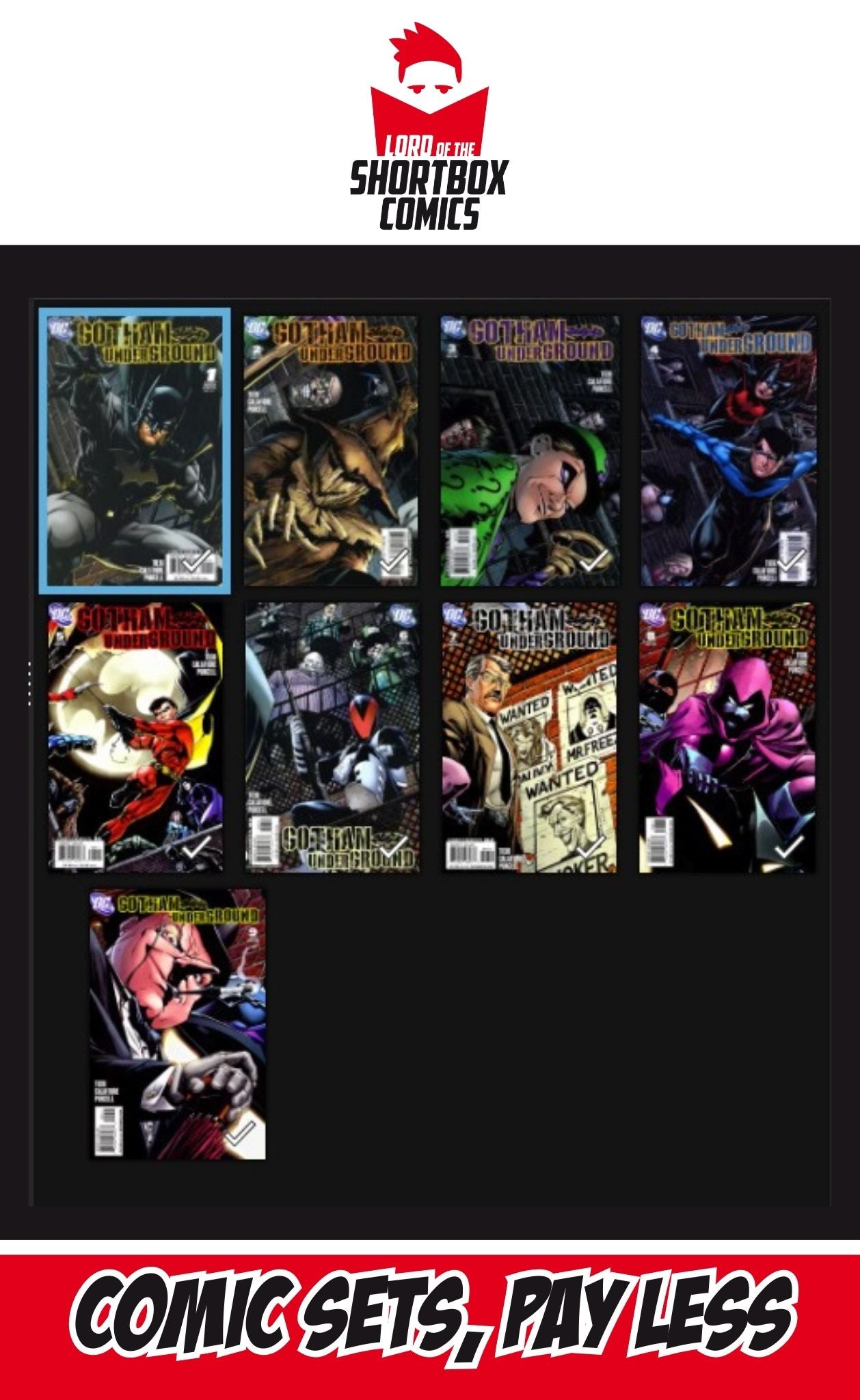 COMIC SET: GOTHAM UNDERGROUND ##1-9 | DC COMICS | 2007