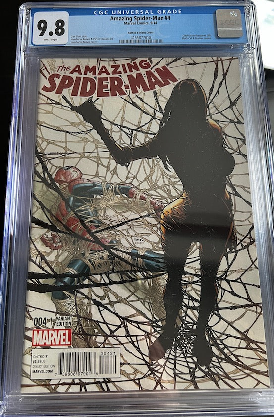 THE AMAZING SPIDER-MAN, VOL. 3 #4 | SLAB CGC 9.8 NEAR MINT/MINT | 1:10 RATIO| MARVEL COMICS | 2014 | B | 1ST APPEARANCE OF SILK (CINDY MOON)